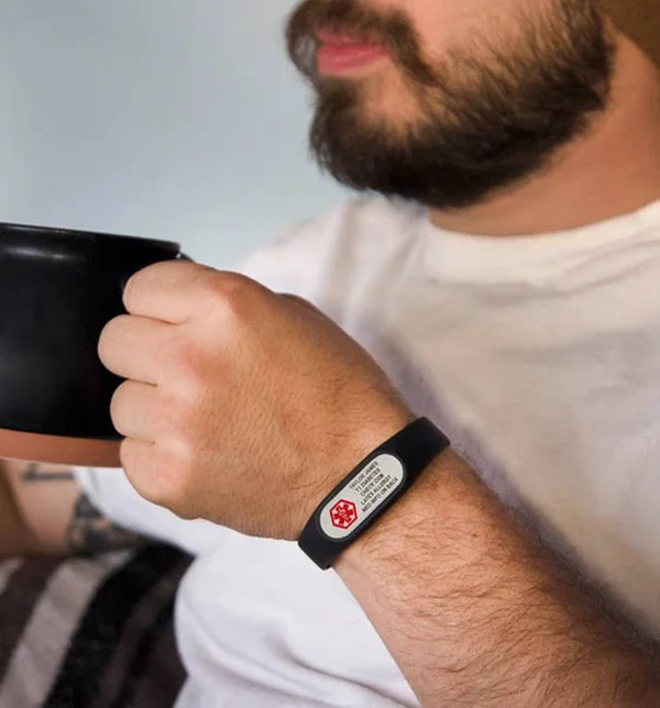 Sportfit Tech Med ID Band in Black, Lauren's Hope