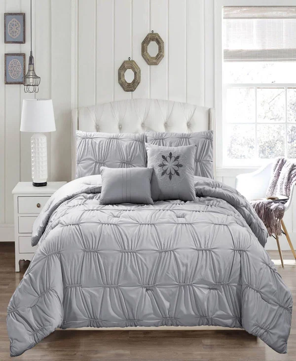 Kensie Akita 8 Piece Comforter Set - Grey - Queen