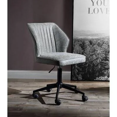 Acme Pakuna Office Chair, Vintage Gray PU & Black 92942 Latitude Run