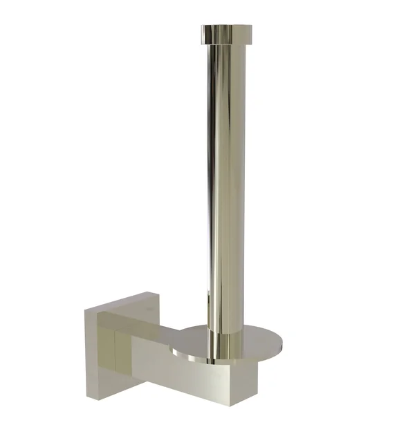 Allied Brass Montero Collection Upright Toilet Tissue Holder and Reserve Roll Holder - Polished Nickel