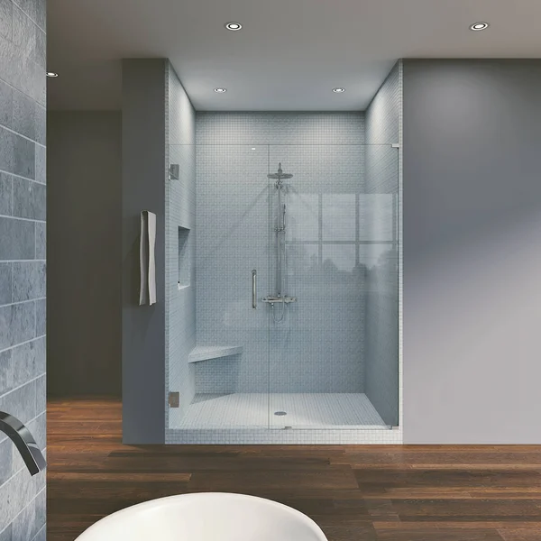 Symphony Shower Doors WF 57.00-D26-C-IGP30.50X80 57x22 x 80x22 Hinged Frameless Shower Door Finish: Chrome