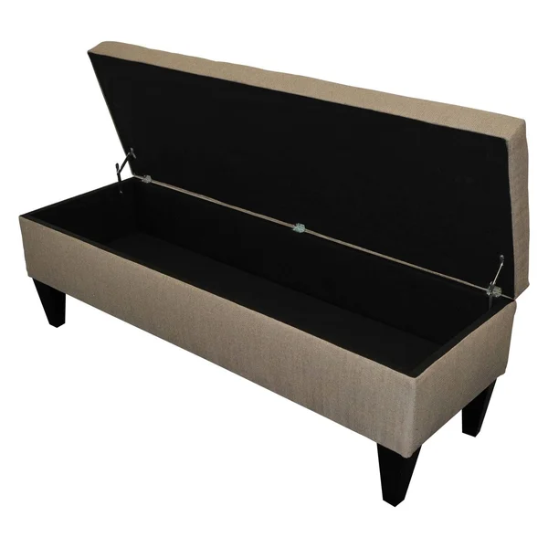 Sole Designs Brooke Bonjour 10-Button Tufted Storage Bench - Natural