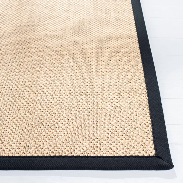 Safavieh NF141A-214 2 ft. 6 in. x 14 ft. Natural Fiber Power Loomed Runner Area Rug Maize & Black