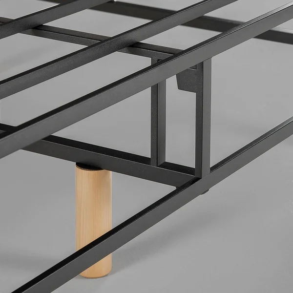 Zinus Justina Quick Snap Standing Mattress Foundation - Platform Bed, No Box Spring Needed, Grey Queen