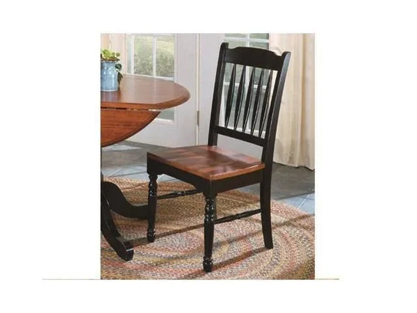 A-America British Isles Slatback Side Chair - Oak-Black Finish, Set of 2