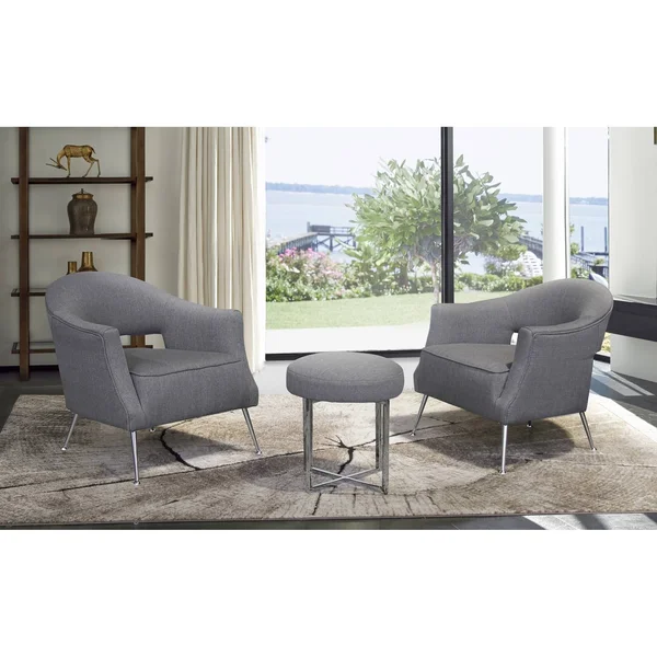 Armen Living Lyric Contemporary Accent Chair Gray