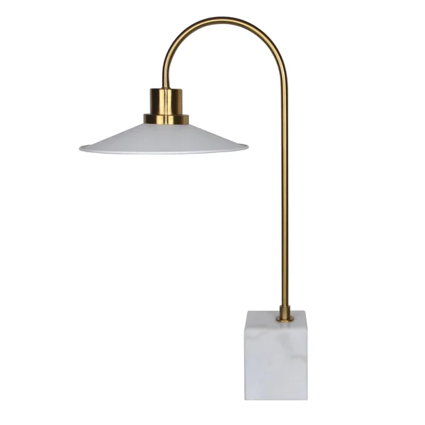 Sagebrook Home Metal Table Lamp Marble Base - Gold/White, 24 inch