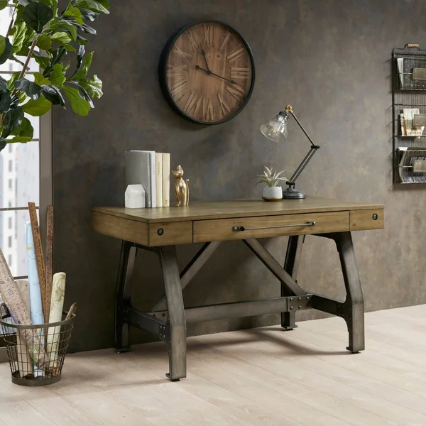 INK+IVY Lancaster Desk - Oak/Silver