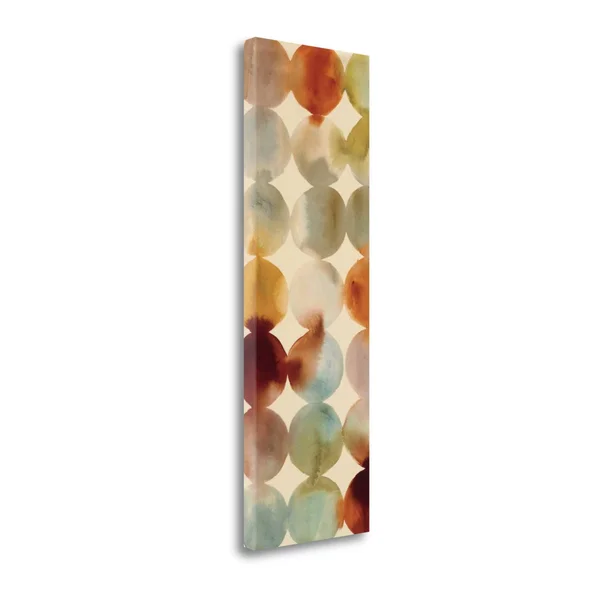 Fine Art Giclee Print on Gallery Wrap Canvas Raindots Panel I by Wild Apple Portfolio Blue 13x22 x 39x22, Cotton