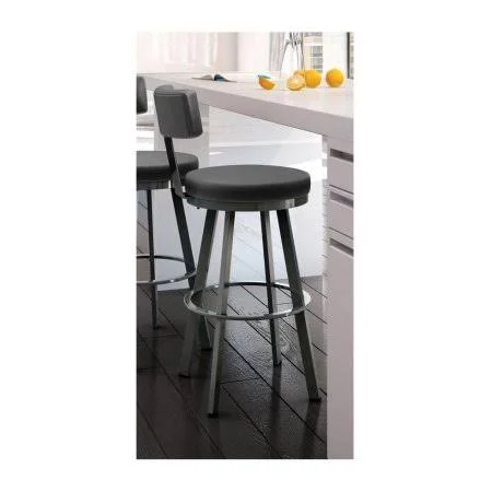 Amisco Tower Counter Height Swivel Metal Stool, Grey