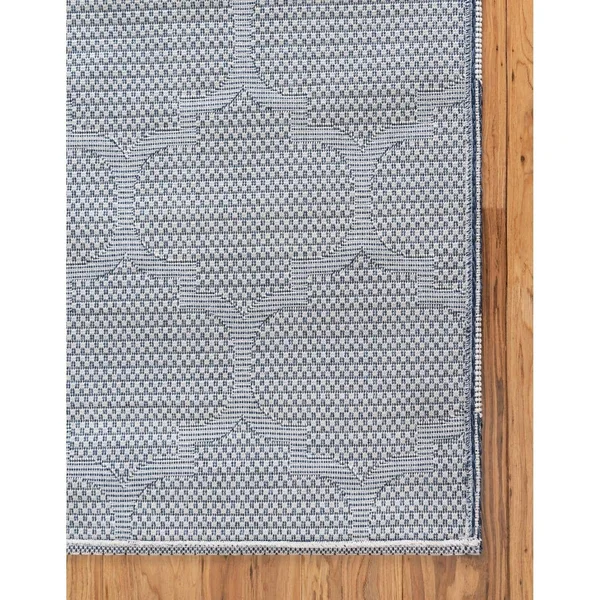 Unique Loom Decatur Trellis Navy Blue/Ivory 4 ft. 2 in. x 6 ft. Area Rug