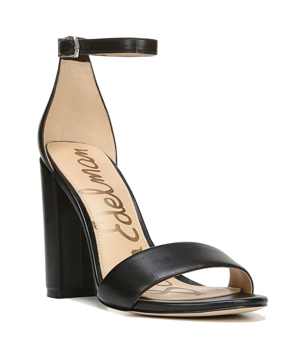 Sam Edelman Women's Yaro Ankle-Strap Leather Sandals - Black - Size 10