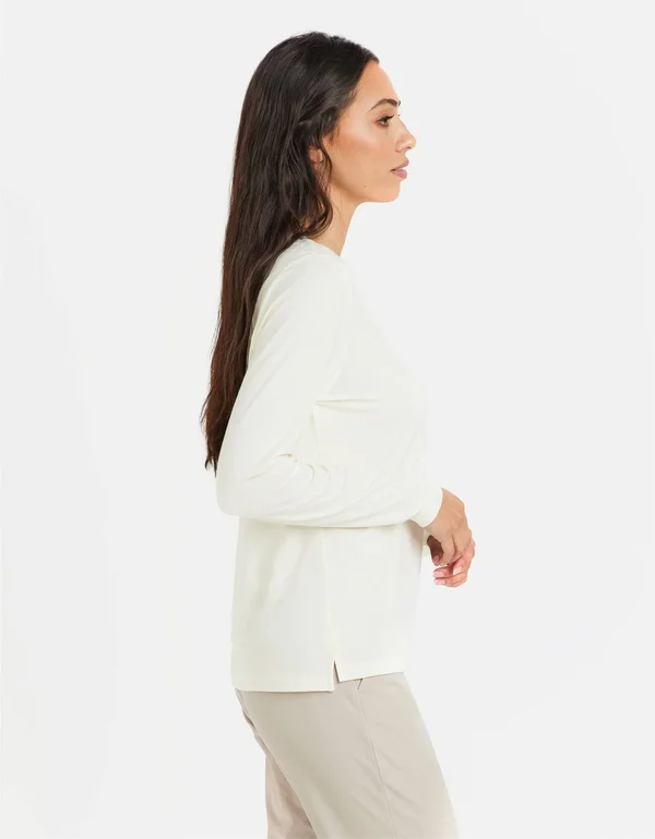 Long Sleeve T-Shirt UPF 50+ Sensitive Collection - Womens Sun Safe Top Light Yellow