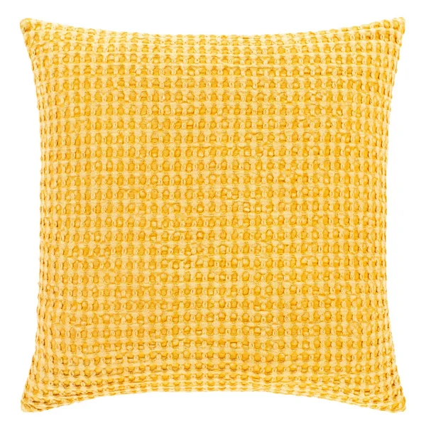 Surya WFL005-1818D Waffle 18 x 18 inch Bright Yellow/Saffron Pillow Kit Square
