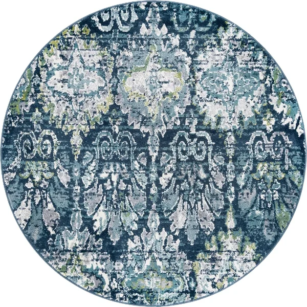 Unique Loom Brewton Sumter Area Rug (5& 0 x 5& 0 Round - Navy Blue)