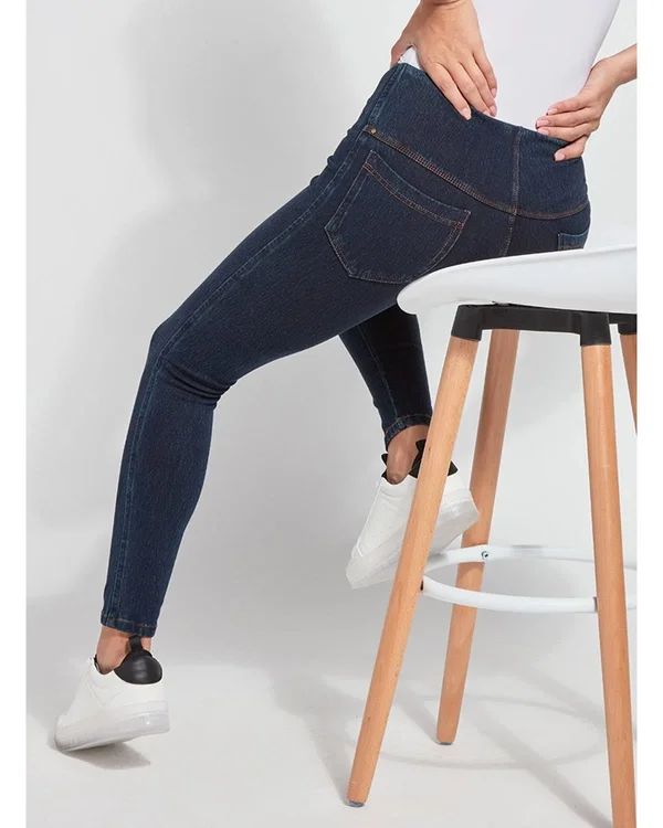 Lysse Toothpick Denim Leggings - Medium - Indigo