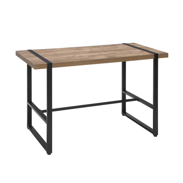 Ofm Modern 48x22 Metal O-Frame Computer Desk, in Knotty Oak