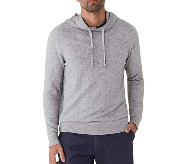 Faherty Slub Cotton Hoodie Grey - S