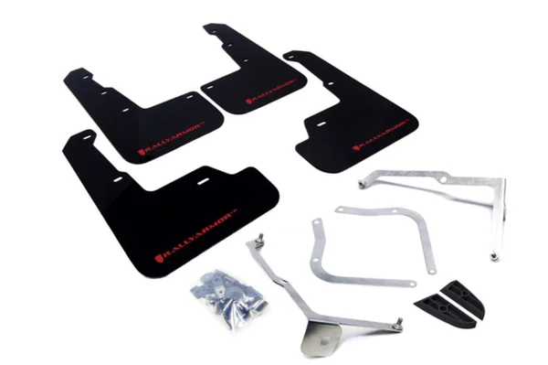 Rally Armor 15+ Subaru WRX & STI Sedan Only UR Black Mud Flap w/ Red Logo