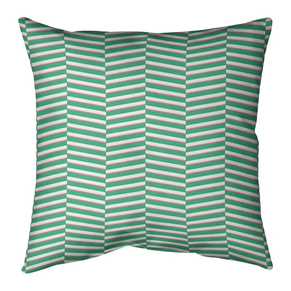 Porch & den Blaze Two-Tone Fractured Stripes Throw Pillow - 16 x 16 - Blue & Green - Polyester