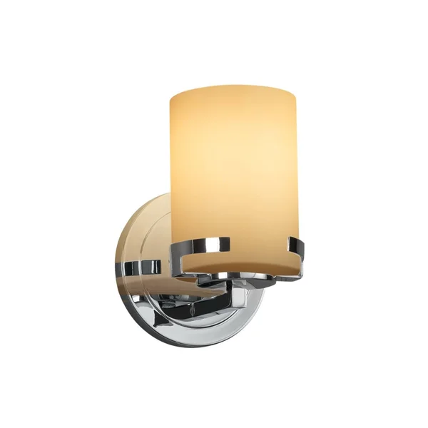 Justice Design Group FSN-8451-10-ALMD-CROM Atlas 1-Light Wall Sconce in Polished Chrome