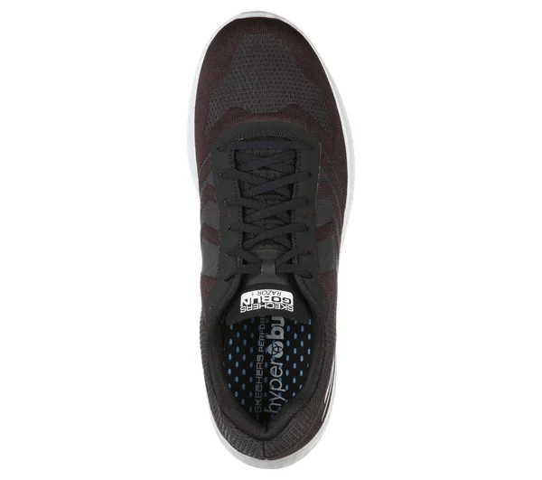 Skechers Men's Go Run Razor Sneakers, Black/White, 10.0