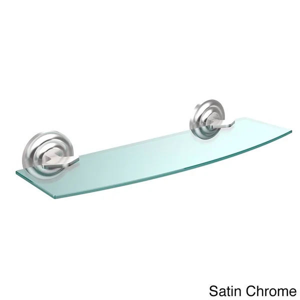 Allied Brass Que New Collection 18x22 Glass Shelf Matte Black - 18 inches x 5 inches