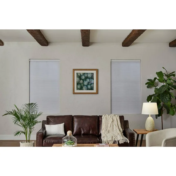 Home Decorators Collection White Cordless Blackout Cellular Shade - 54.5 in. W x 72 in. L (Motorization Compatible), Winter Whit