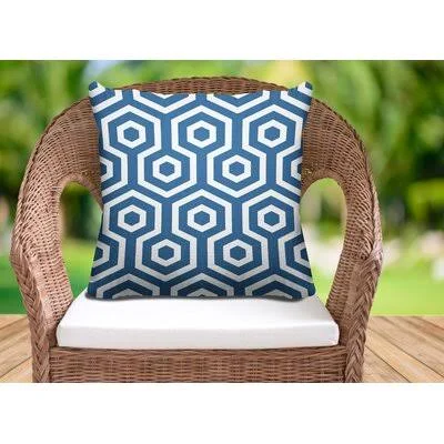 Ornella Outdoor Square Pillow Cover & Insert Corrigan Studio Color: Pigeon Blue, Size: 16x22 x 16x22
