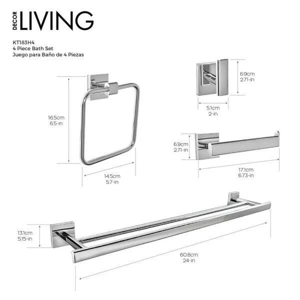 Emerson 4-Piece Bath Hardware Set in Polished Chrome