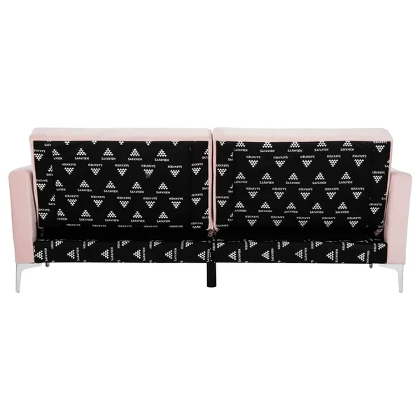 Safavieh Chelsea Foldable Futon Bed - Blush, Chrome