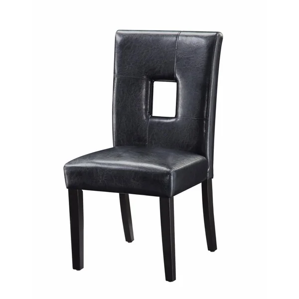 Benzara Contemporary Dining Side Chair with Upholstered Seat and BACK, Black, Set of 2