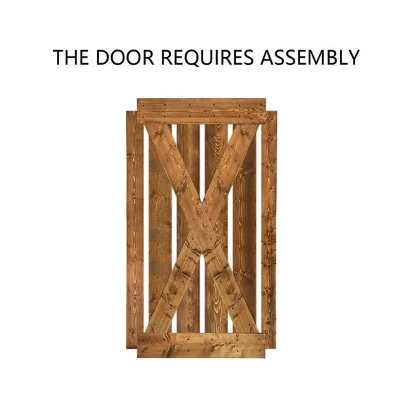 CALHOME 42 in. x 84 in. Distressed x Series Colonial Maple Solid Knotty Pine Wood Interior Sliding Barn Door Slab