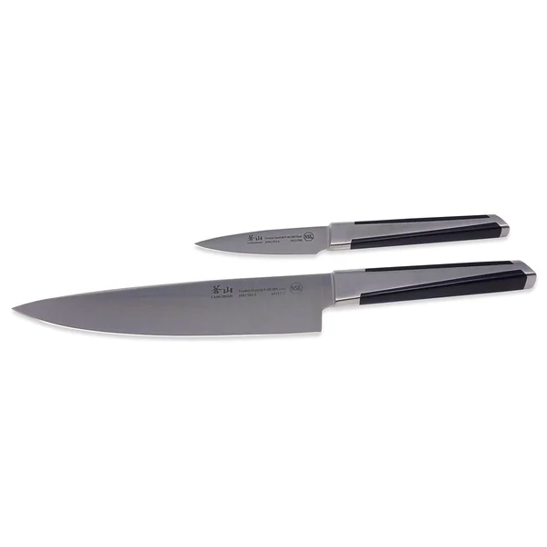 Cangshan TX Series 1021295 Sandvik 14C28N Swedish Steel Forged Tai 3-Piece Knife Block Set - Walnut
