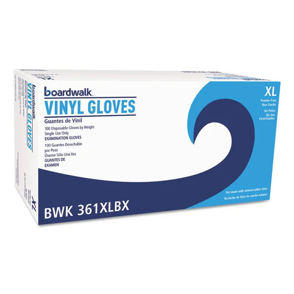 Boardwalk Vinyl Exam Gloves, X-Large, Clear, 100 Count