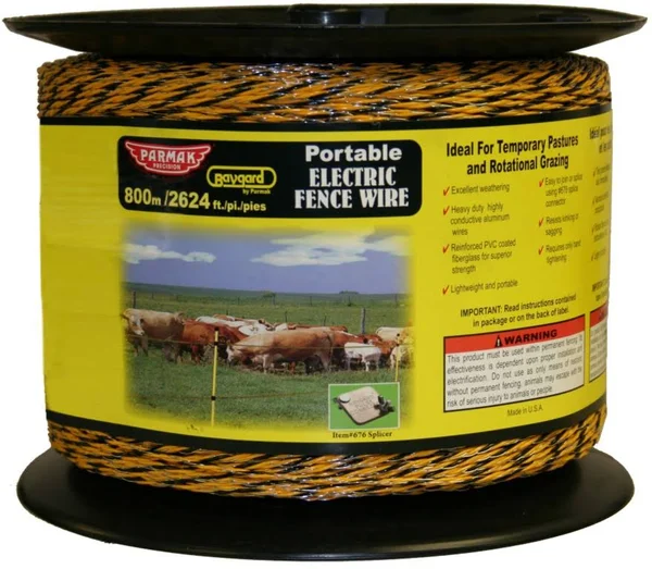 Parker Mccrory Mfg Company 123 2624 ft. Heavy Duty Electric Fence WIRE, Yellow/Black