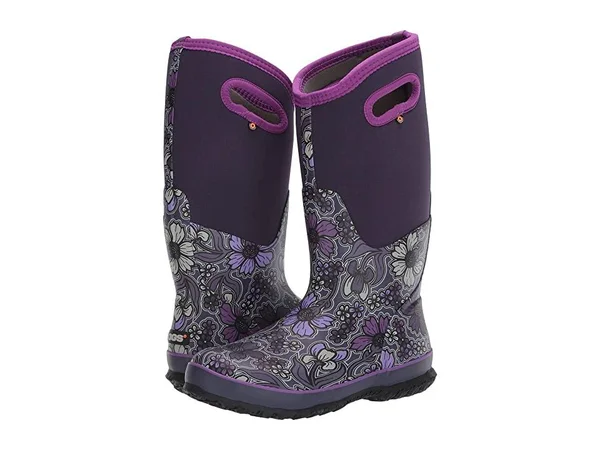 Bogs Classic Tall May Flowers Boot - Women's Purple Multi, 11.0