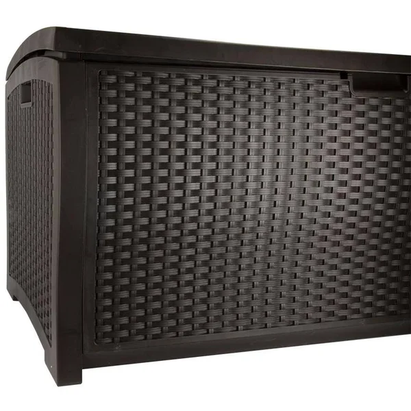 Suncast 73 Gallon Outdoor Deck Box & 99 Gallon Patio Garden Deck Box, Mocha