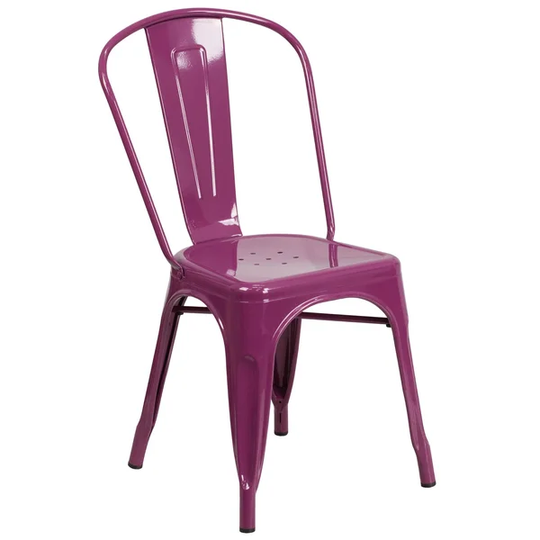 Flash Furniture Metal Stackable Chair, Orange
