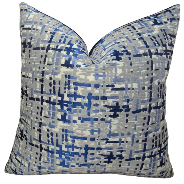 Plutus Abstract Plaid Handmade Throw Pillow 20x22 x 30x22 Queen