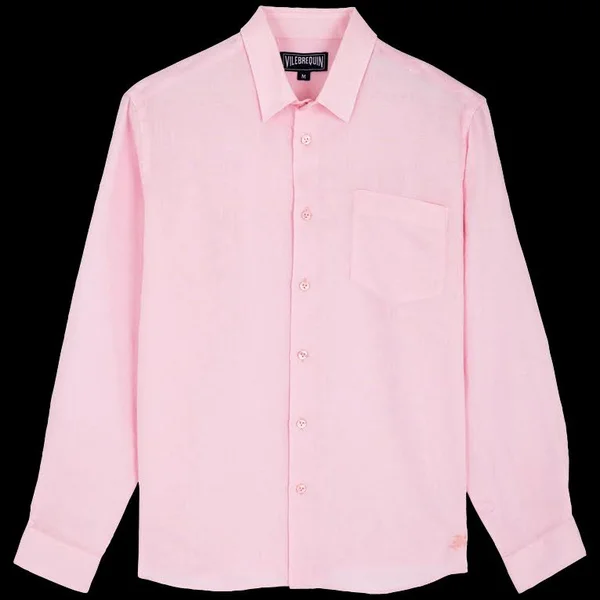 Vilebrequin Men's Linen Solid Classic Fit Shirt - Pink - Size Medium - Ballerine