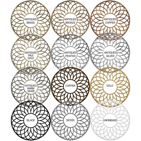 Ekena Millwork CMPP28EASNI 28x22OD x 10 3/4x22ID x 3/4x22P Eleanor Architectural Grade PVC Pierced Ceiling Medallion - Nickel