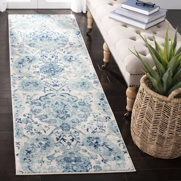 Safavieh Madison MAD600E 5&1x22 x 7&6x22 Cream, Turquoise Area Rug