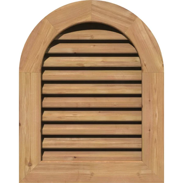 Ekena Millwork GVWRT32X3401SFUWR 32x22W x 34x22H Round Top Gable Vent (37x22W x 39x22H Frame Size): Unfinished, Functional, Smoo