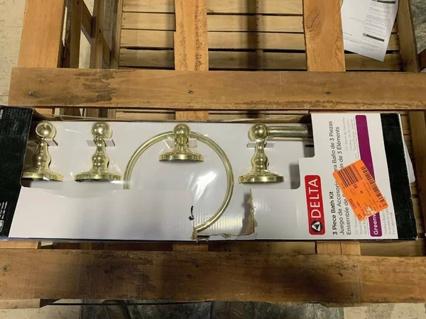 Delta Greenwich 3-Piece Bath Hardware Set with Towel Ring Toilet Paper Holder