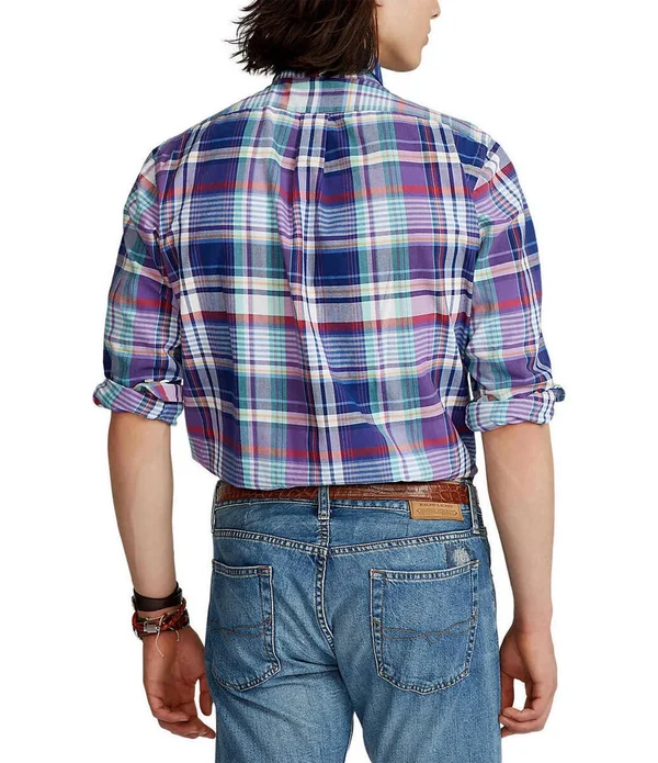Polo Ralph Lauren Men's Classic Fit Plaid Oxford Shirt - Multi - 2XL