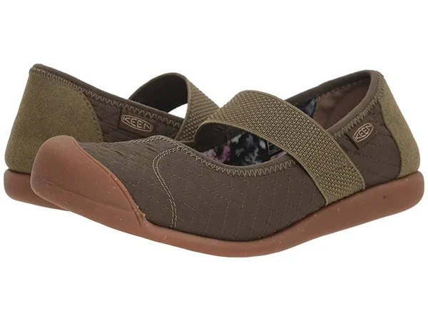 KEEN Quilted Mary Jane Slip-On Shoes- Sienna MJ Quilted - Size 8-1/2 Medium, Martini Olive