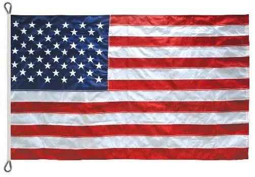 American Flag, 20& x 38&, Reinforced Nylon with Rope & Thimbles, USNY20X38RN 010036