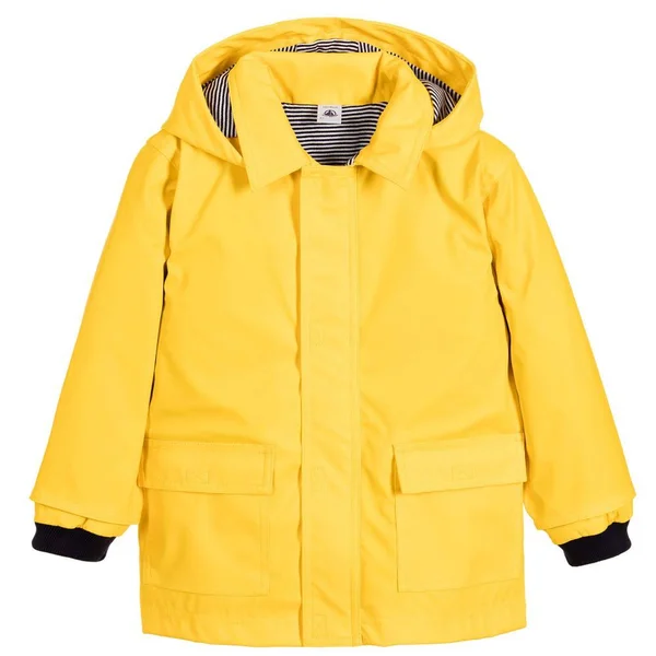Girls Petit Bateau Yellow Iconic Waxed Raincoat - Yellow