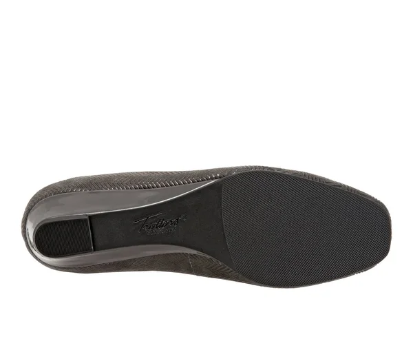 Trotters Women's Lauren, Dark Grey Suede/Patent Leather